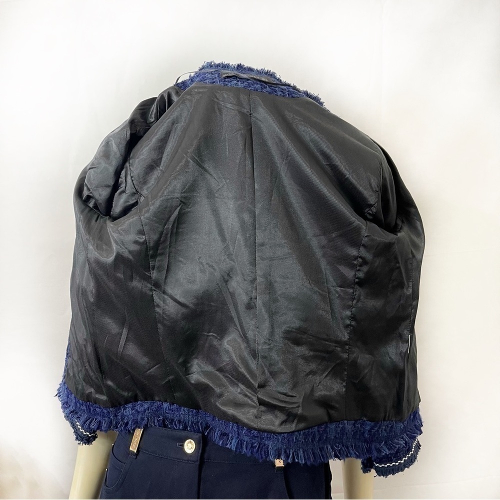 Zara Navy Tweed Blazer with Gold Buttons Size S - Picture 8 of 8